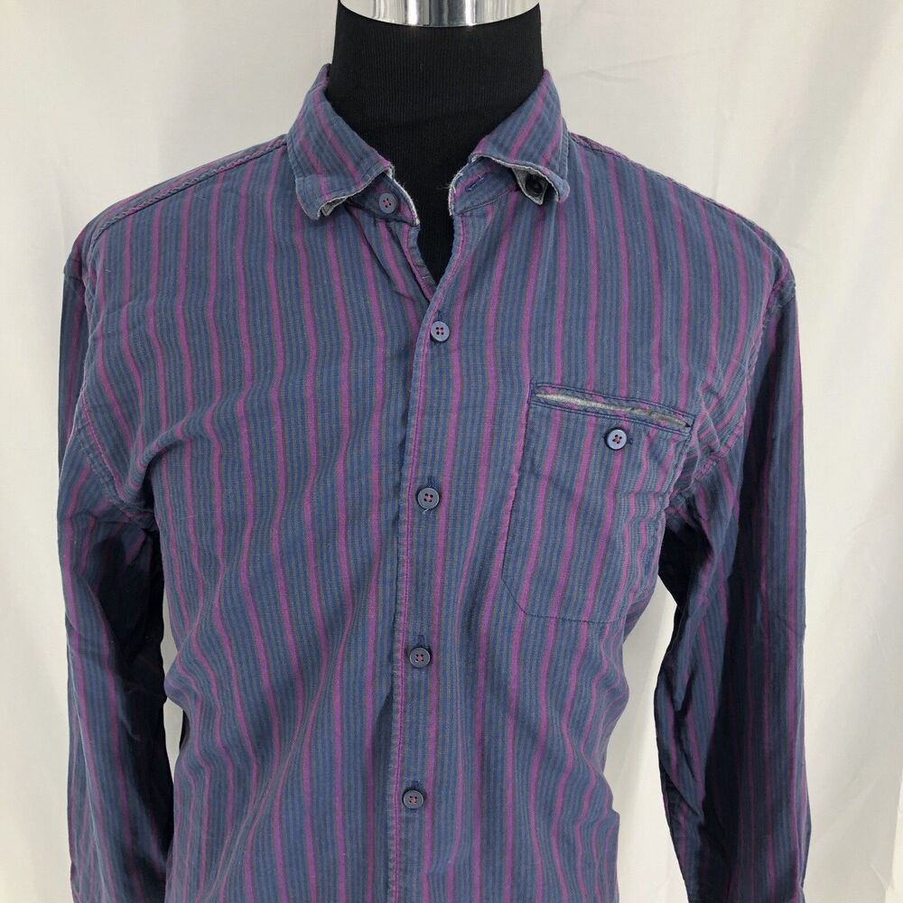 Tommy Bahama Island Modern Fit Blue Purple Striped Button Down Shirt XL